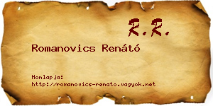 Romanovics Renátó névjegykártya