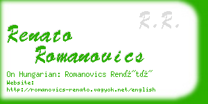 renato romanovics business card